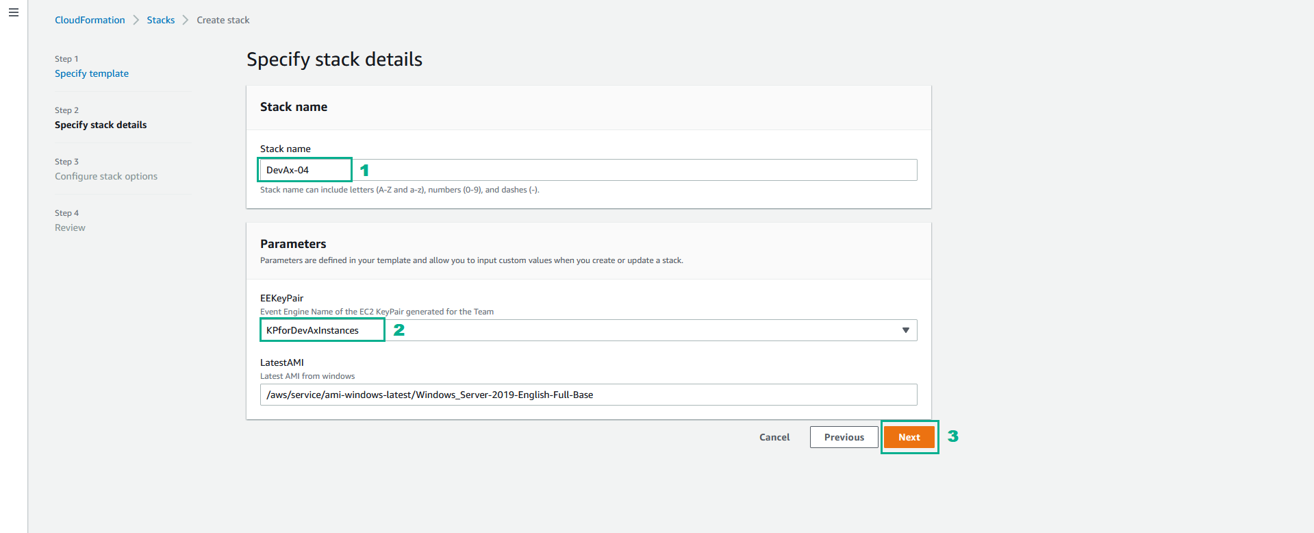 Create CloudFormation stack