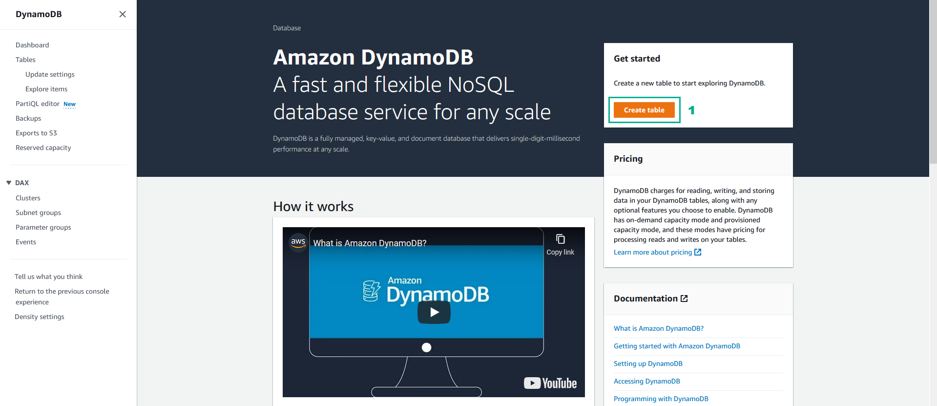 Create A New DynamoDB Table